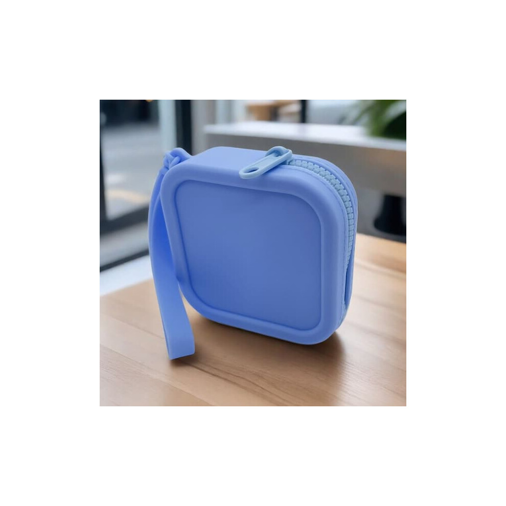 Waterproof Silicone Wallet Coin Purse With Zipper Blue 962029258834