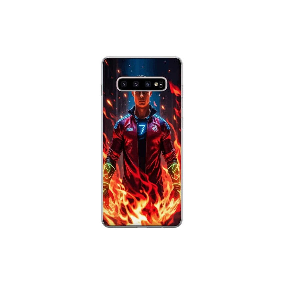 Samsung Galaxy S10+ Transparent Case Ronaldo Inferno 962029245452