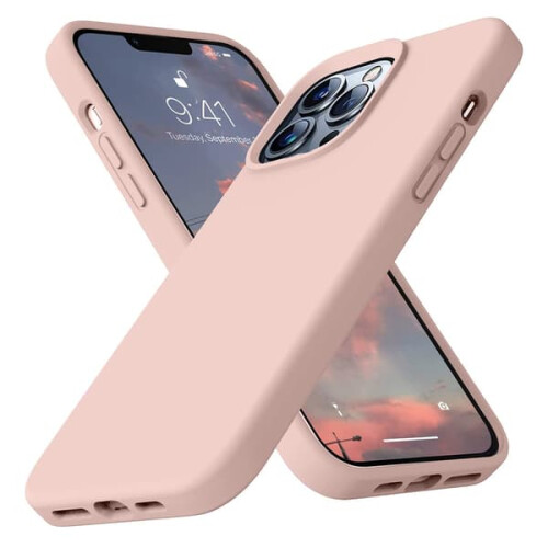 Capa fina e elegante para proteção - compatível com iPhone 14 Pro, rosa claro.