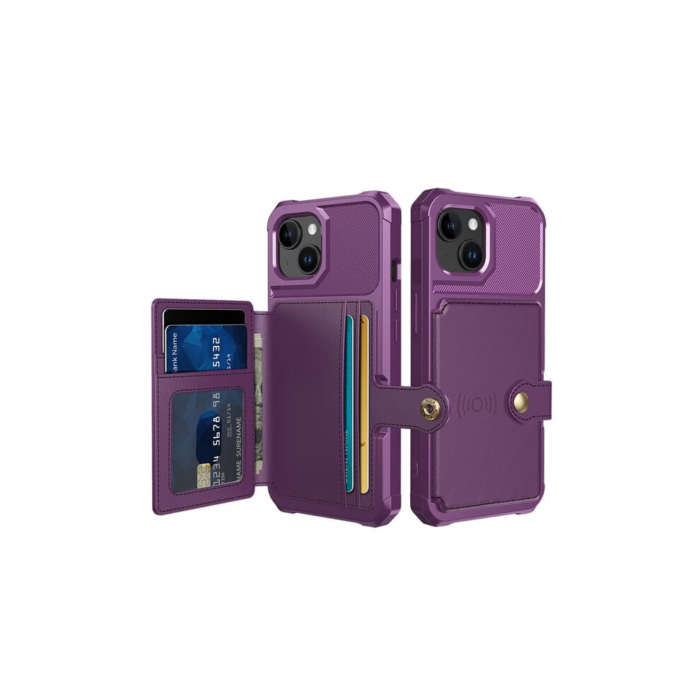Iphone 15 Wallet Case Pu Leather Purple 962029238201