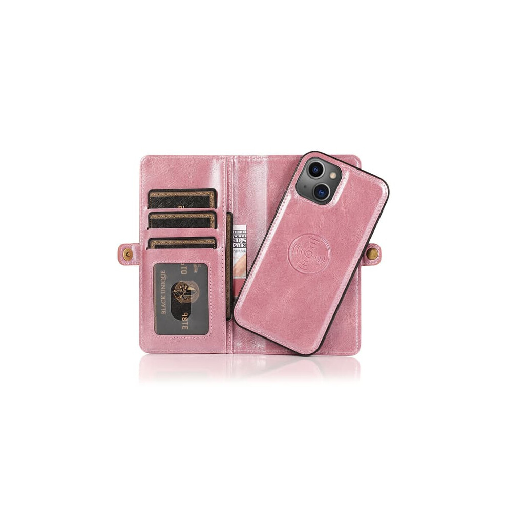 Iphone 15 Plus Leather Wallet Case With Card Holder Rose 962029244981