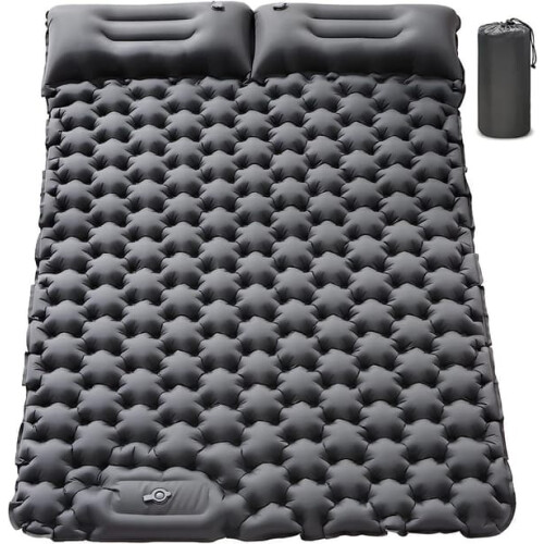 Inflatable Camping Mattress Grey Double 2-Person