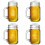 Conjunto de presente com 4 canecas de vidro Mason Jar de 473 ml com alça, coleção Nave Espacial. 1