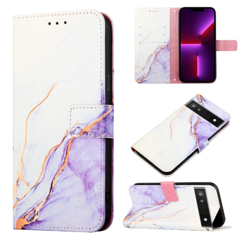 Google Pixel 6A 5G Case Marble Pu Leather With Kickstand 971050053141