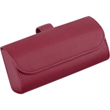 Car Sunglasses Holder Clip Case Wine Red