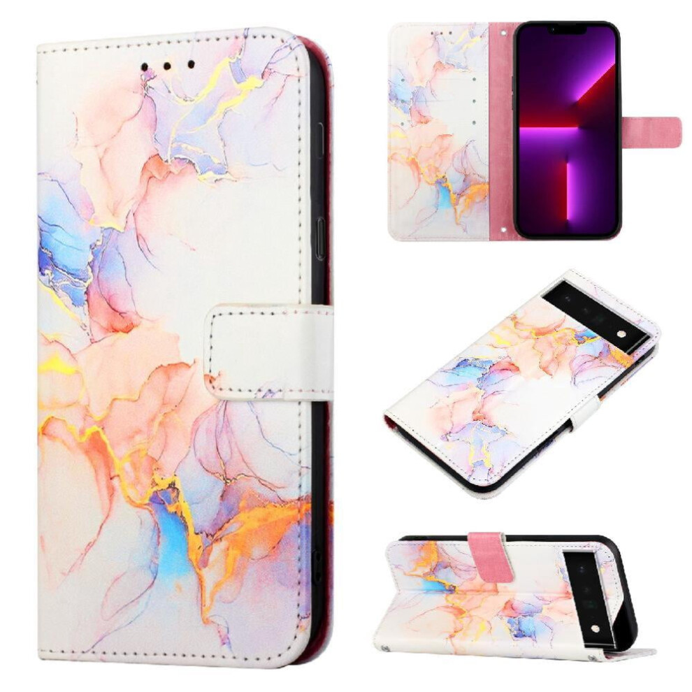 Google Pixel 6 Pro 5G Case Pu Leather Marble Kickstand 971050053172