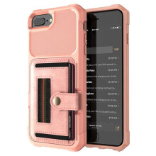Goed ontworpen hoesje met kaartsleuf - compatibel met iPhone 7 Plus Roségoud