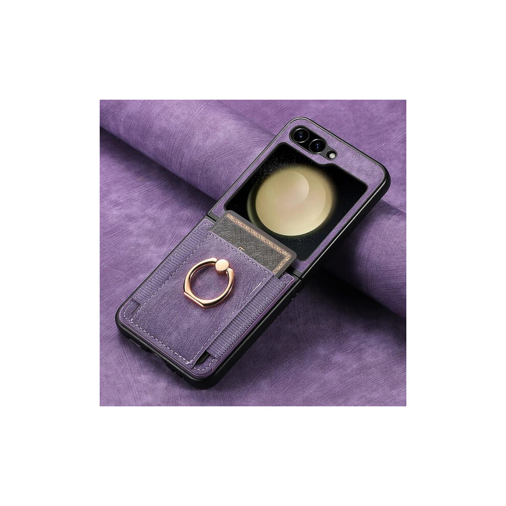 Wallet Case For Samsung Galaxy Z Flip 6 Pu Leather Purple 962029251330
