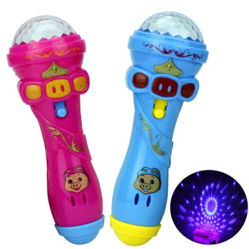 Flashing Projection Microphone Toy for Babies 2 pcs