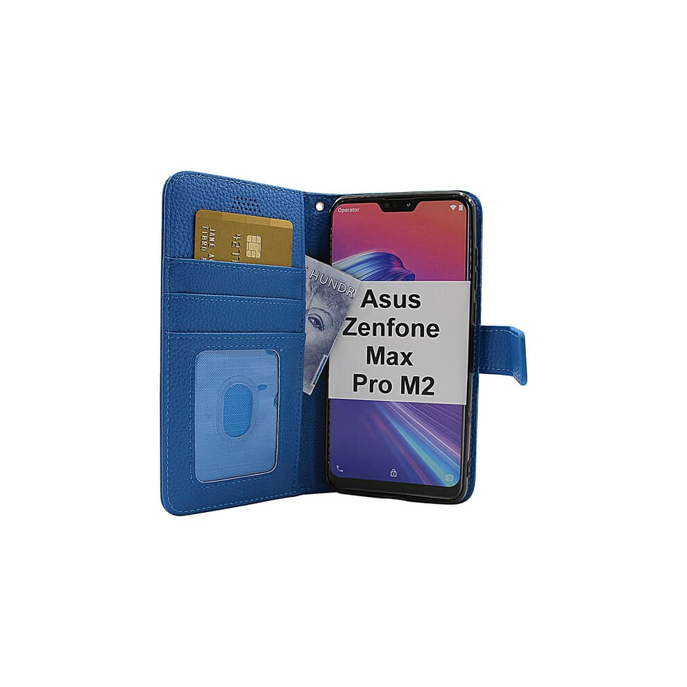 Stand Case Wallet For Asus Zenfone Max Pro M2 Zb631kl Blue 962029576167