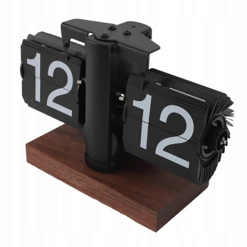 Vintage Tilting Table Clock Black 24-Hour Non-Slip Base 2
