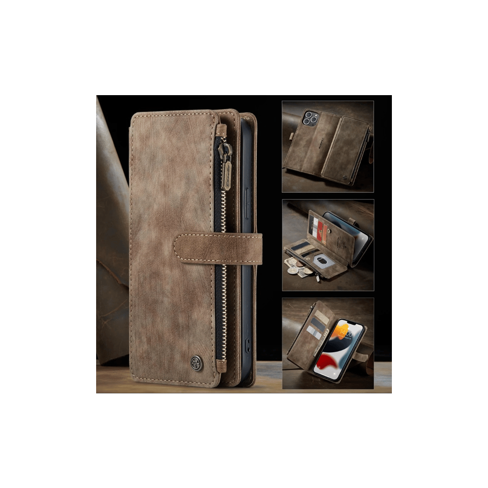 Caseme C30 Wallet Case For Iphone 14 Plus, 10-Card Brown 962029575191