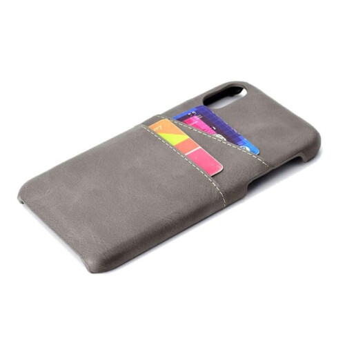 Vintage iPhone XS Max case with card slot grey