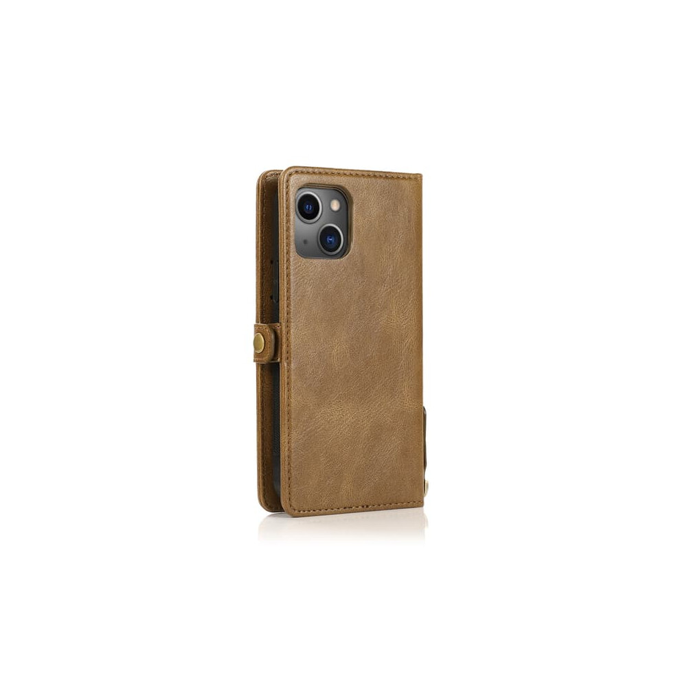 Iphone 15 Leather Wallet Case With Card Holder Brown 962029241720