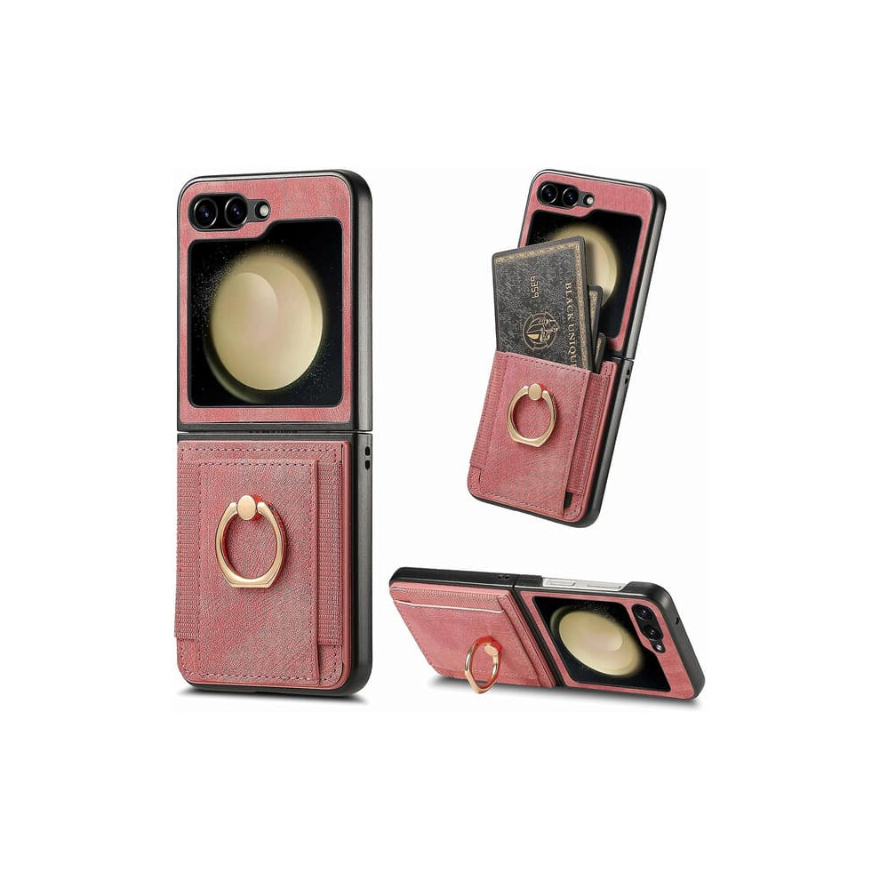 Wallet Case For Samsung Galaxy Z Flip 6 Pu Leather Pink 962029251385