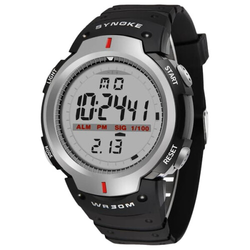 Men's Waterproof Digital Watch with Backlight and
