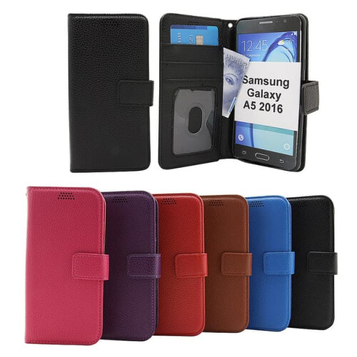 Nova carteira Standcase compatível com Samsung Galaxy A5 2016 (A510F) preta