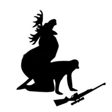 Bumper Sticker Loving Moose Black or White