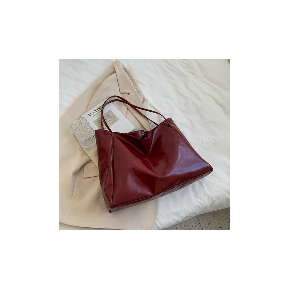 Vintage Pu Leather Handbag Red 962029252368