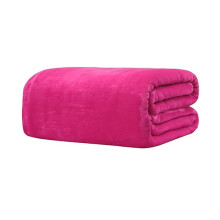 Flannel Blanket Soft Warm Rose Red 1 Piece