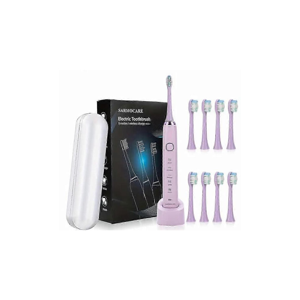 Sarmocare S100 sonic electric toothbrush violet with 8