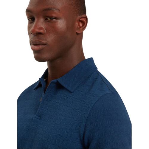 Ted Baker (S, Dark Blue) Ted Baker Mens Textured Collared Polo Shirt 2