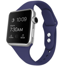 Schlankes, mit Apple Watch kompatibles Armband aus Silikon, blau, 38/40/41 mm, Größe S