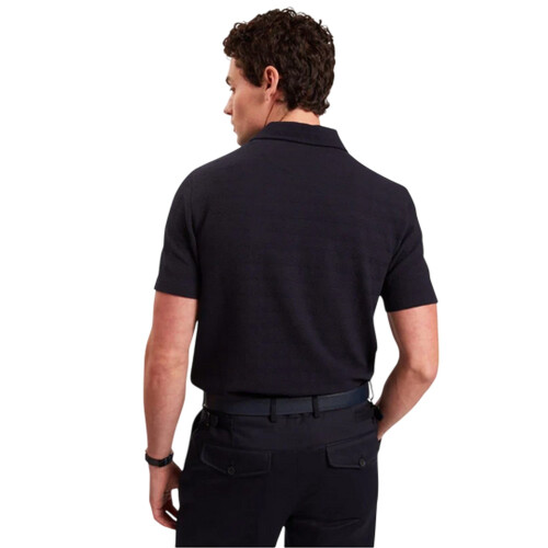 Ted Baker (S, Navy) Ted Baker Mens Textured Collared Polo Shirt 1