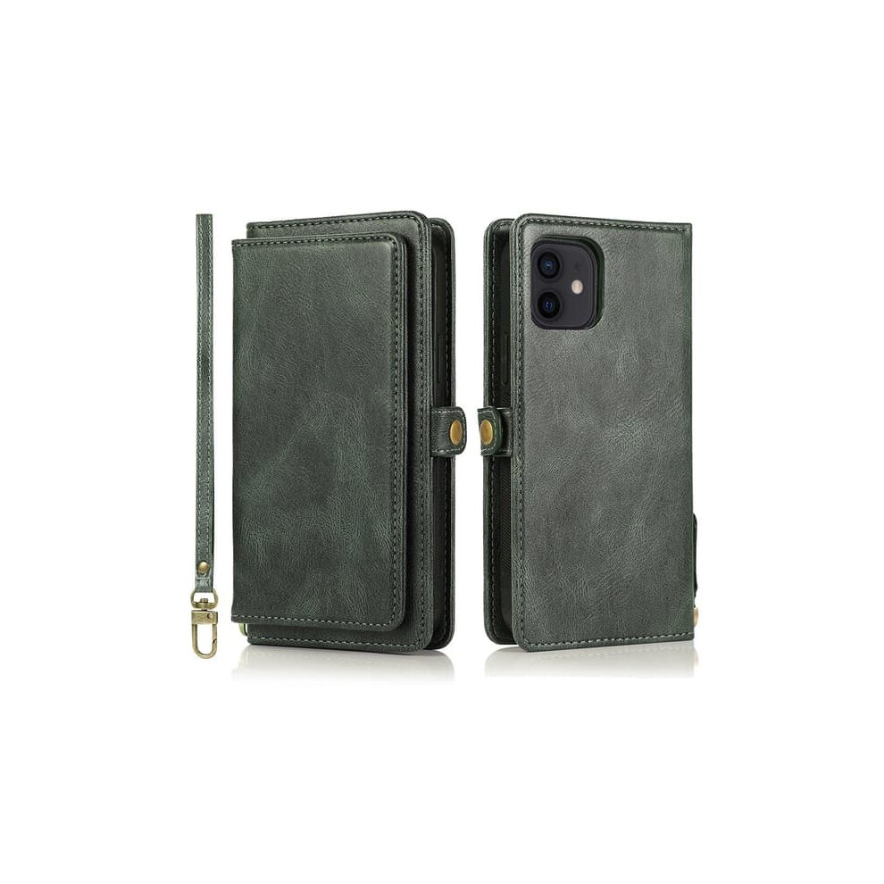 Iphone 12 Mini Wallet Case Smooth Stylish Dark Green 962029239291