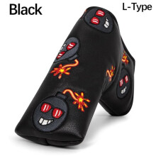 Golf Club Head Cover Black L-Type Wood