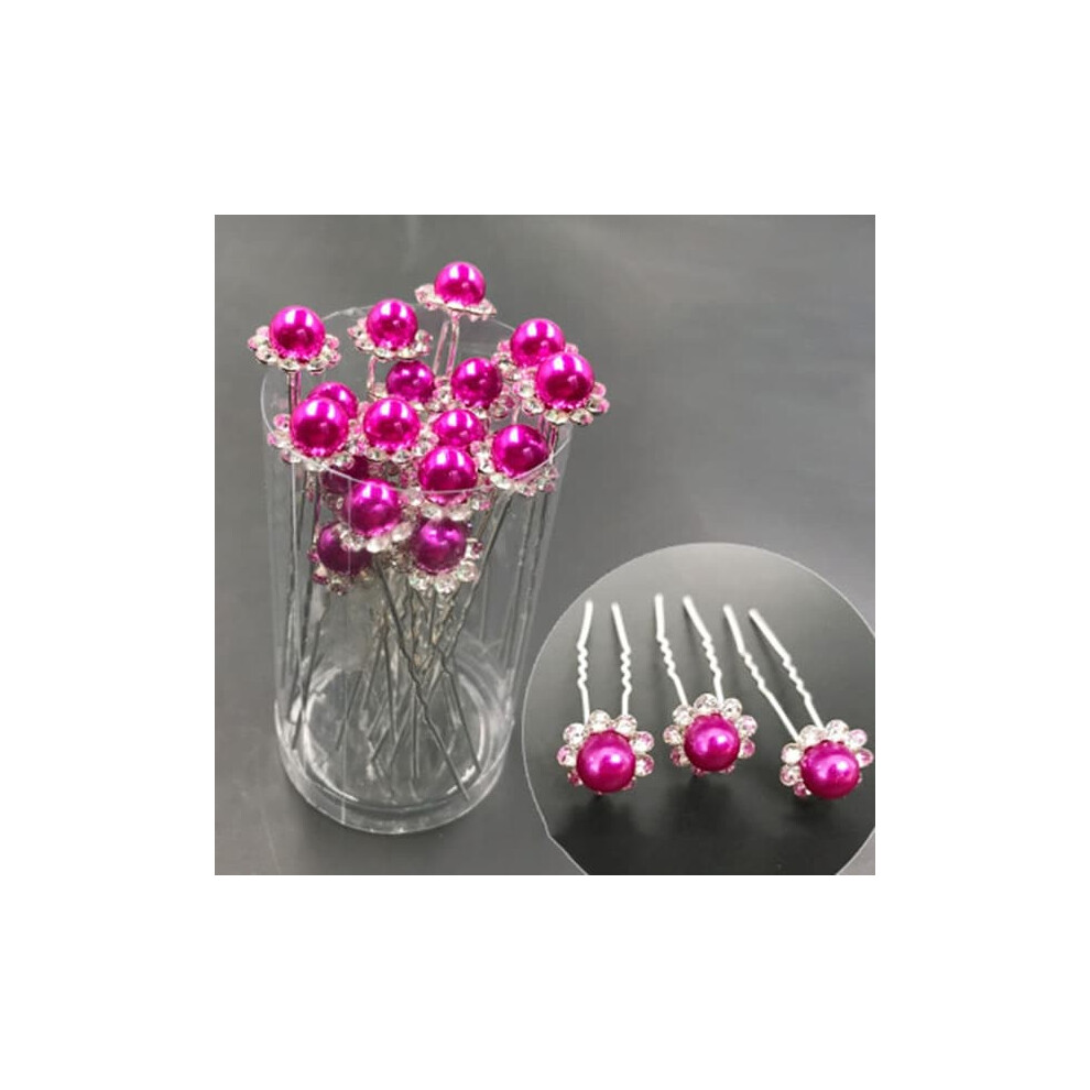 Pearl Flower Hairpin Rose 20 Pcs Red 962029257240