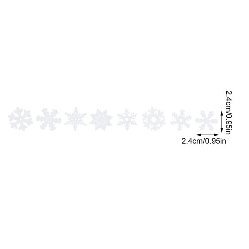 White Glitter Snowflake Ornaments Plastic 50 pcs 2