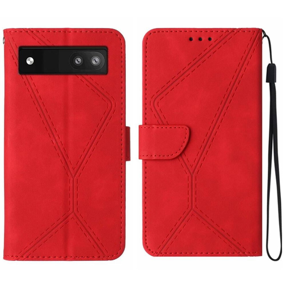 Google Pixel 6A Leather Wallet Case With Stitching 971050040059