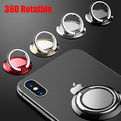 360 Rotatable Finger Ring Phone Holder Stand Silver 1