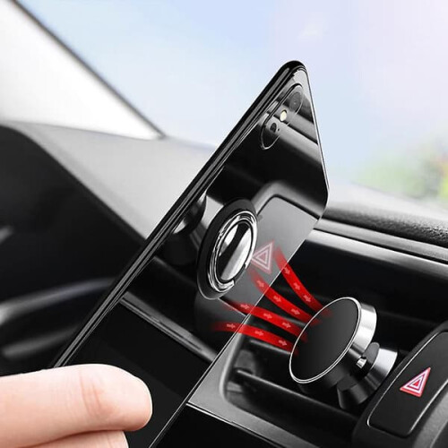 360 Rotatable Finger Ring Phone Holder Stand Silver 2