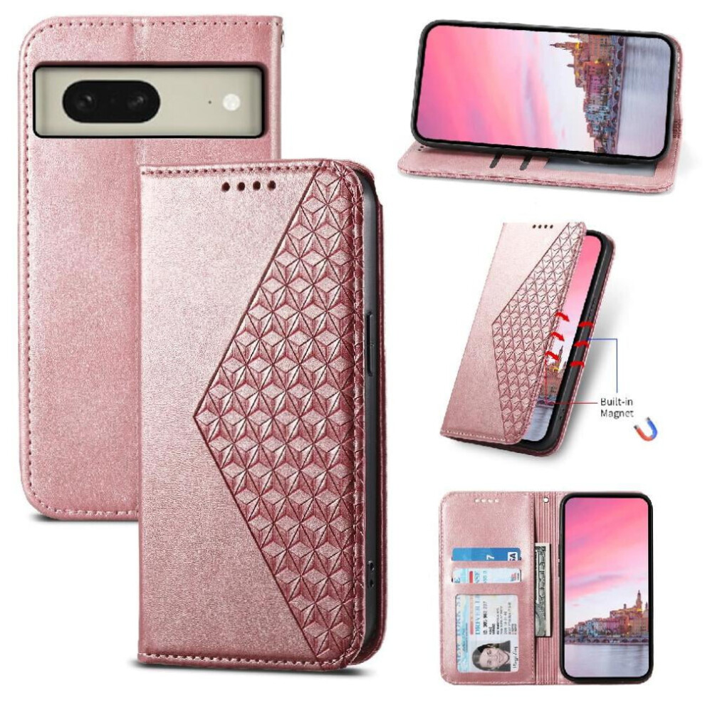 Flip Case For Google Pixel 8 Rhombus Shape Wallet Stand 971050040721