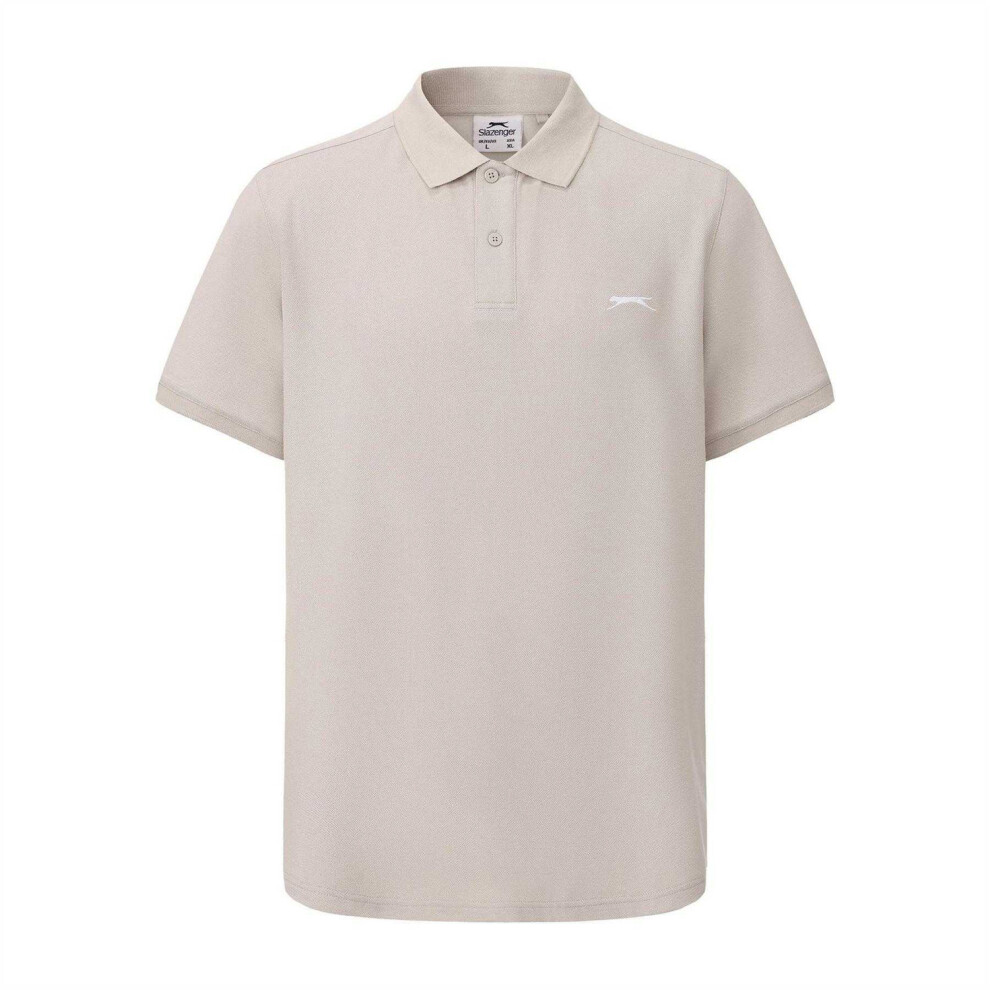 Slazenger (M, Stone) Mens Embroidered Logo Polo Shirt