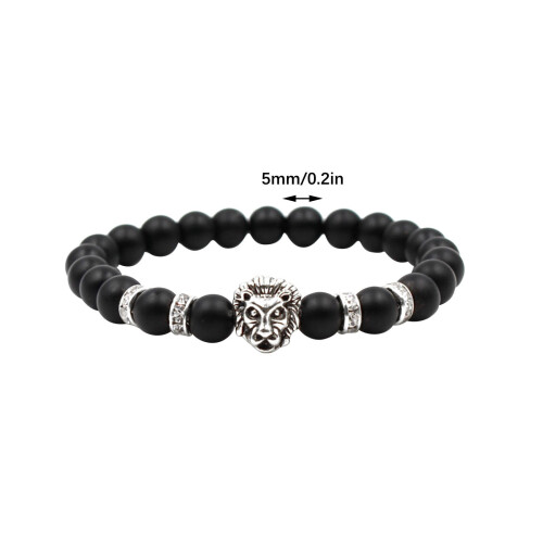 TUOBARR Sort Matteret Sten Armbånd 8mm