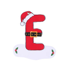 Décorations de Noël : 26 pendentifs en bois rouge en forme de lettre, compatibles avec les décorations de sapin de Noël, alphabet pour la