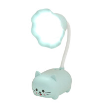 Lampe de bureau LED motif chat vert dessin animé (1 pièce)