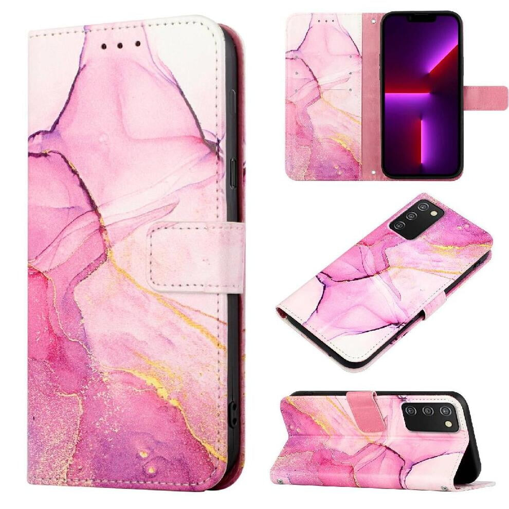 Samsung Galaxy A03s Case Pu Leather Marble Kickstand Wallet 971050055329