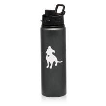 Gourde de sport en aluminium, motif cœur de pitbull, 740 ml (25 oz).