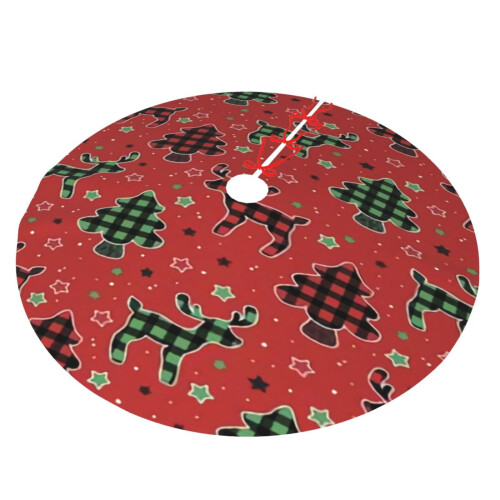 Christmas Tree Skirt Plaid 36 Inch Thick Rustic Holiday 1