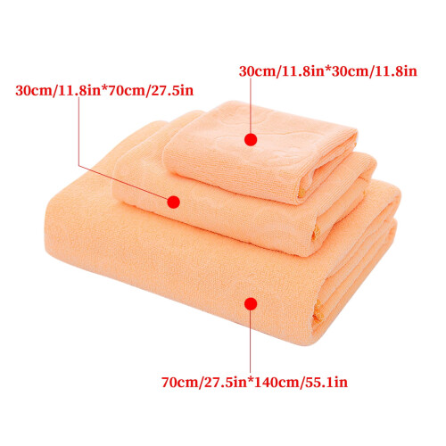 Ensemble de serviettes de bain en polyester 3 pièces, séchage rapide et absorbantes 2
