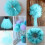 Water Blue Tulle Fabric Roll 10m x 15cm 4