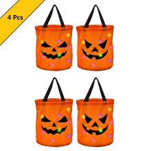 Dearadh Mála Milseán Pumpkin le Solas LED 1 Phacáiste