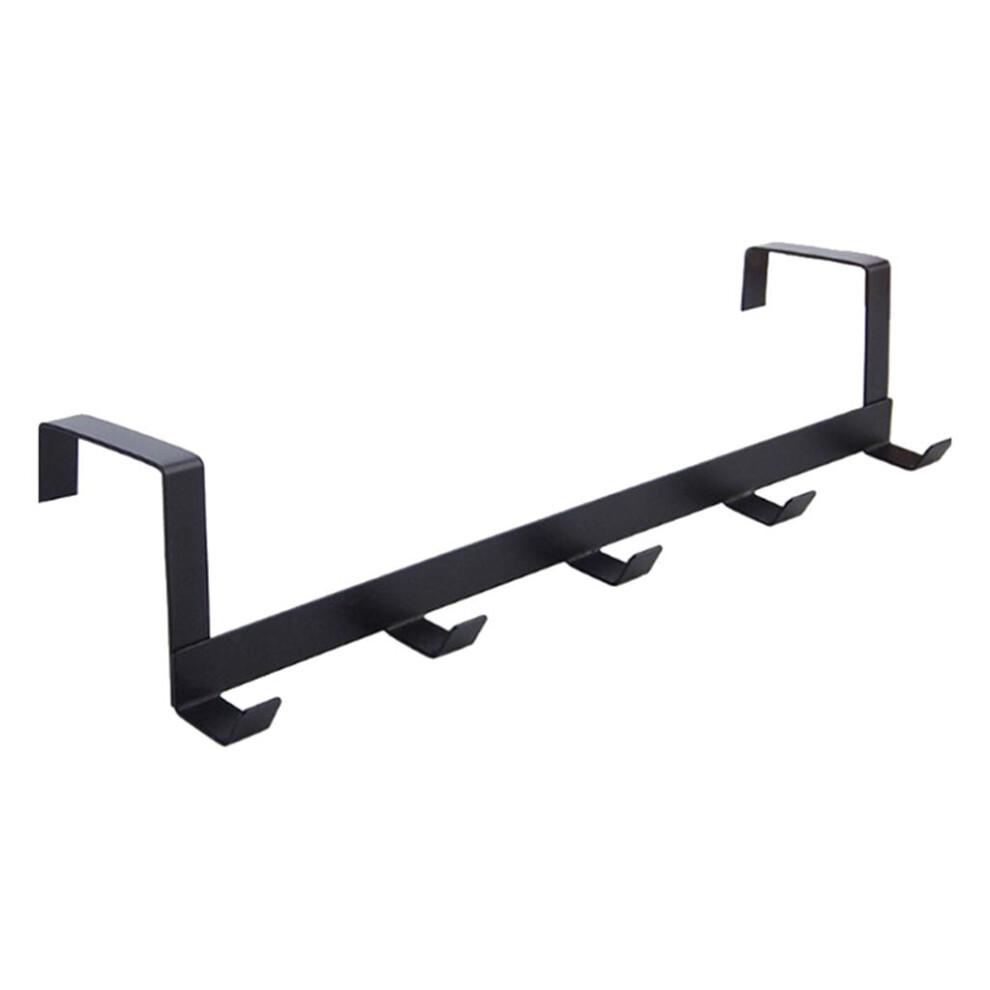 Over-The-Door Hook Organizer Rack With 5 Hooks Black 900881776509