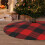 Christmas tree skirt plaid 48 inch thick rustic holiday 8