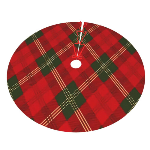Christmas Tree Skirt Plaid 36 Inch 2