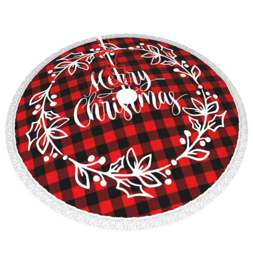 Christmas Tree Skirt Plaid 48 Inch 2